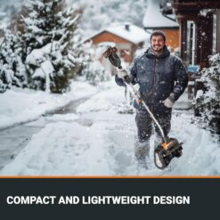 WORX Nitro 40V 12'' Electric Snow Shovel, 4-Car Driveway Cordless Snow Thrower, 2 Speeds Brushless Motor, WG460
