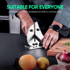 Grihot Professional Knife Sharpener, 3-Action Streamlined Sailboat Design for Effortless Knife Sharpening