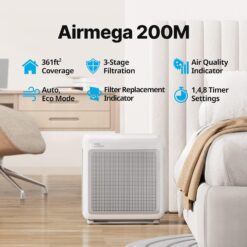 COWAY Air Purifiers for Home Up to 1,748ft², True HEPA Filter for Smoke, Allergies, Pet Dander, Odor, Air Quality Monitor, Auto&Eco Mode