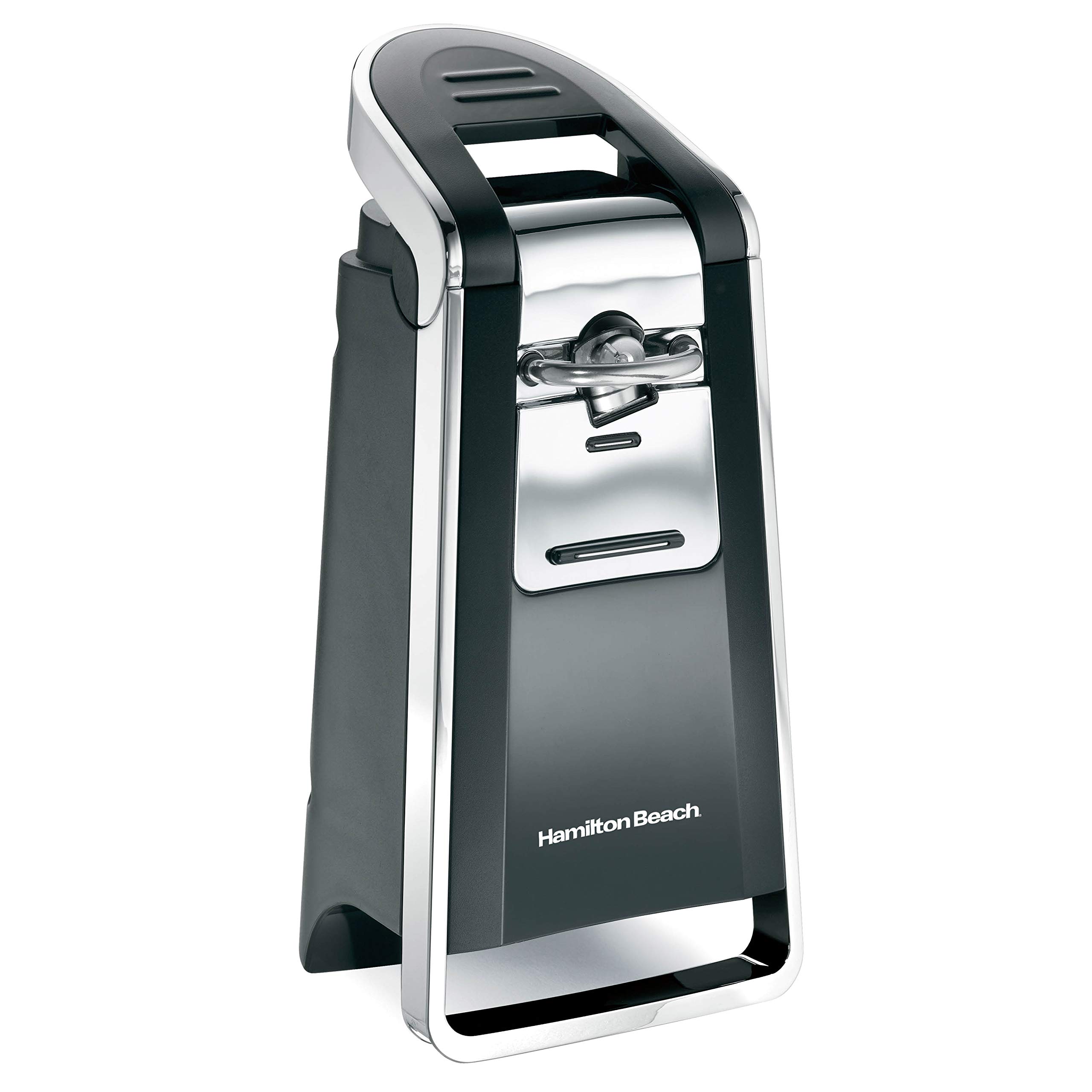 Hamilton Beach Smooth Touch Electric Automatic Can Opener with Easy Push Down Lever, Extra Tall, Black and Chrome (76606AG)