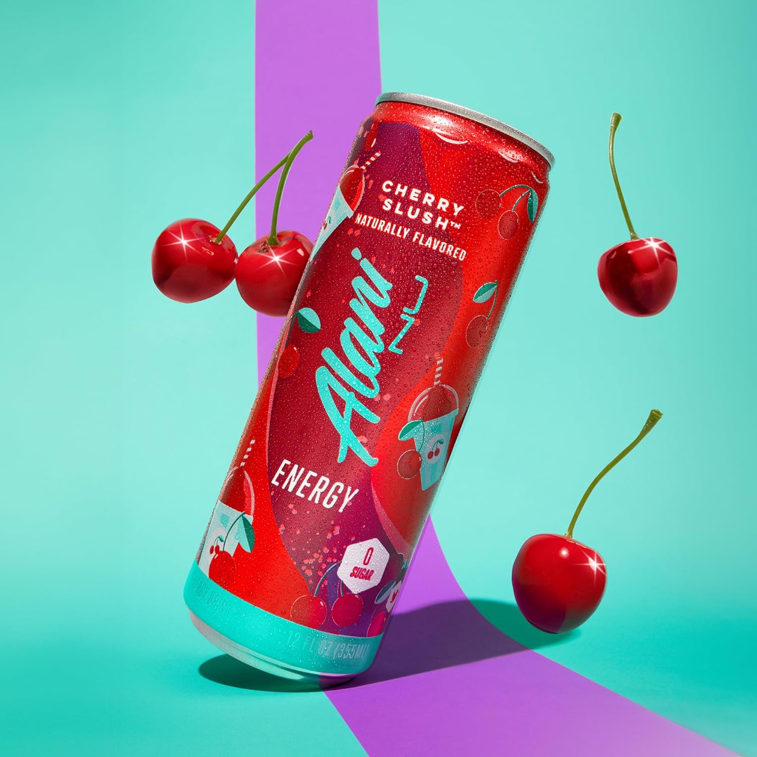 Alani Nu CHERRY SLUSH Sugar Free, Low Calorie Energy Drinks, Antioxidants, Biotin, B Vitamins, Zero Sugar, 12 Count