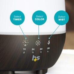 HealthSmart Essential Oil Diffuser, Cool Mist Humidifier and Aromatherapy Diffuser, White