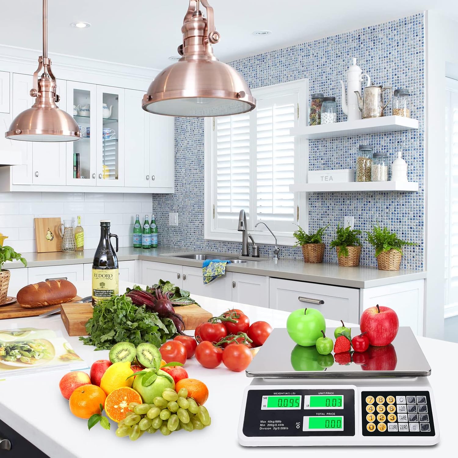 YIFOR Digital Commercial Price Scale 88lb/40kg Price Computing Scale, Food Produce Counting Weight Scale