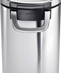 simplehuman 25 Liter, 27 lb / 12.2 kg Medium Pet Food Storage Container for Dog Food, Cat Food, and Bird Feed, Brushed Stainless Steel