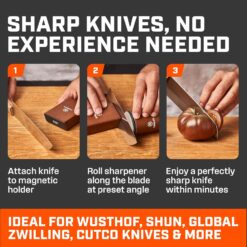 The Original Tumbler Rolling Knife Sharpener, Knife Sharpener Tool for Kitchen Knives