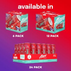 Alani Nu CHERRY SLUSH Sugar Free, Low Calorie Energy Drinks, Antioxidants, Biotin, B Vitamins, Zero Sugar, 12 Count