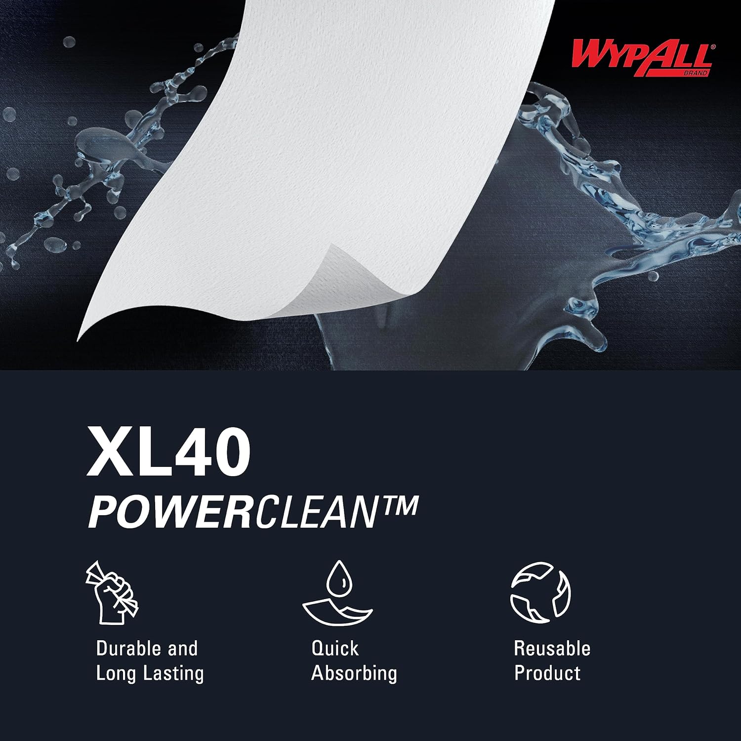 Wypall Power Clean L40 Extra Absorbent Towels (05701), Limited Use Towels, White, 18 Packs per Case, 56 Sheets per Pack, 1,008 Sheets Total