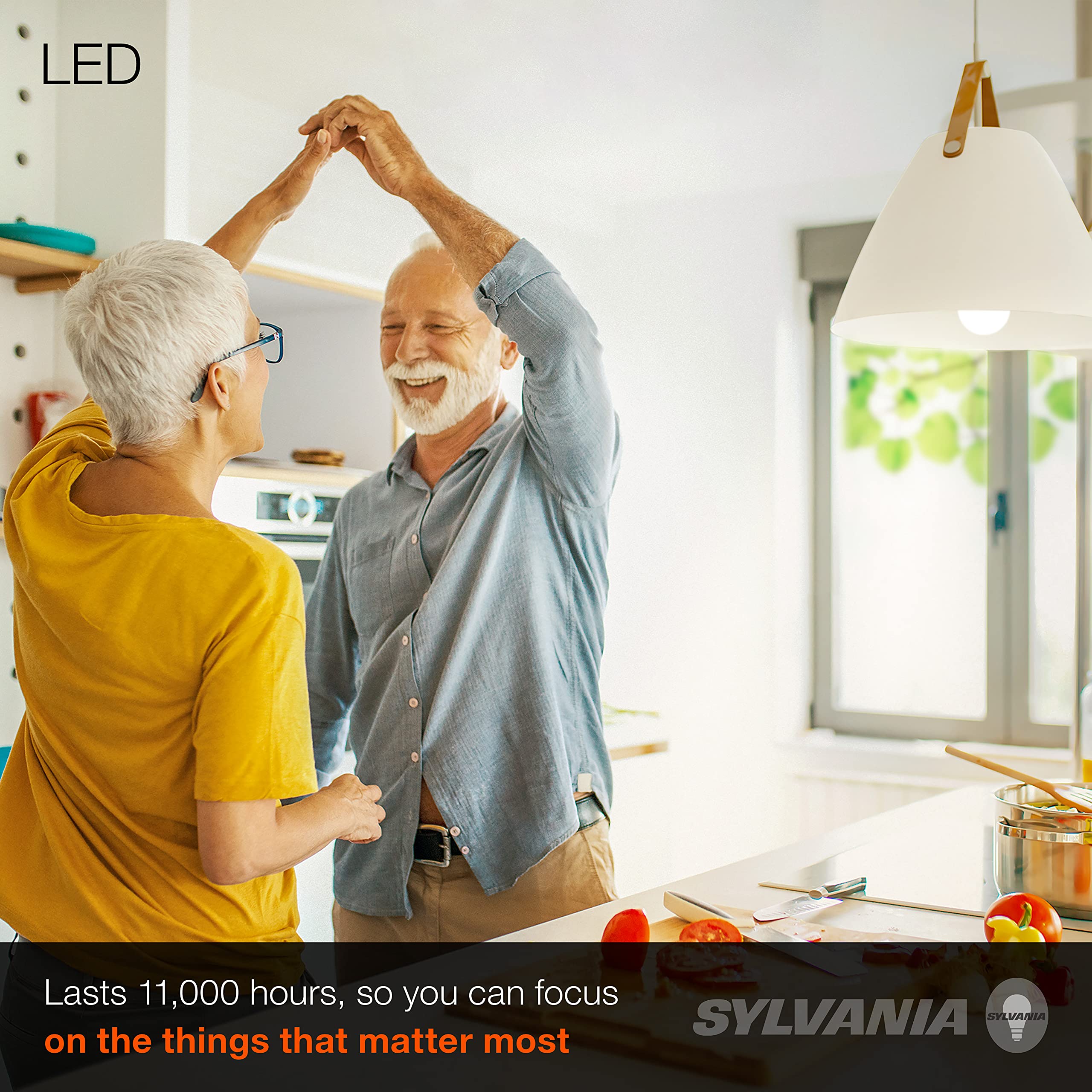 SYLVANIA LED A19 Light Bulb, 60W Equivalent, Efficient 8.5W, 10 Year, 2700K, 800 Lumens - 24 Pack (74765), Packaging may vary.
