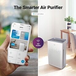 WINIX AM90 Air Purifier for Home Large Room Up to 1740 Ft² in 1 Hr With Air Quality Monitor, True HEPA, Carbon Filter and Auto Mode, Captures Pet Allergies, Smoke, Dust