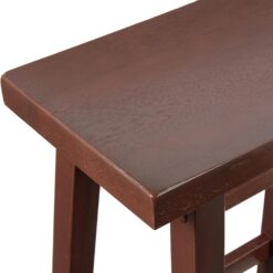 Amazon Basics Solid Wood Saddle-Seat Kitchen Counter-Height Stool, 24-Inch Height, Walnut Finish - Set of 2