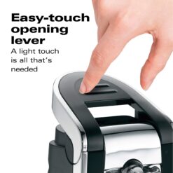 Hamilton Beach Smooth Touch Electric Automatic Can Opener with Easy Push Down Lever, Extra Tall, Black and Chrome (76606AG)