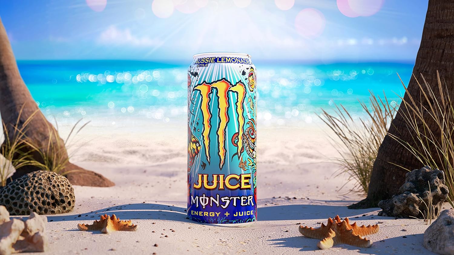 Monster Energy Juice Aussie Style Lemonade, Energy + Juice, 16 Oz (Pack of 15)