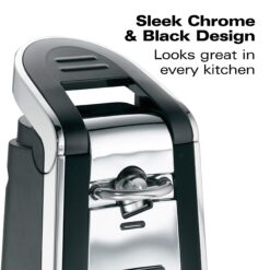 Hamilton Beach Smooth Touch Electric Automatic Can Opener with Easy Push Down Lever, Extra Tall, Black and Chrome (76606AG)