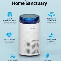COWAY Air Purifiers for Bedroom Home up to 810 ft², True HEPA Filter