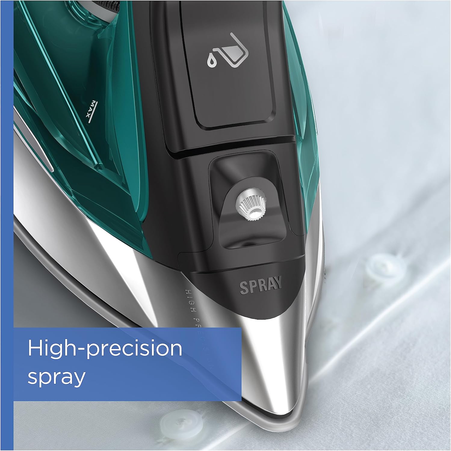 Rowenta Iron Pro Master Stainless Steel Soleplate Steam Iron for Clothes, 210 g/min, 400 Microsteam Holes, 1775 Watts