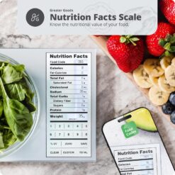 Nutrition Scale by Greater Goods with Food Grade Glass, Perfect for Calorie Counting, Meal Prep, and Weight Loss (Silver)