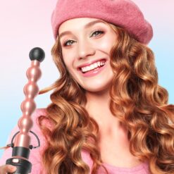 Wavytalk 5 in 1 Curling Iron,Curling Wand Set with Curling Brush and 4 Interchangeable Ceramic Curling Wand(0.5”-1.25”)