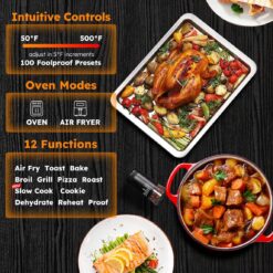Nuwave Bravo XL Pro Air Fryer Toaster Oven, Improved 100% Super Convection, Quicker & Crispier Results, Stainless Steel