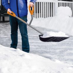 ERG-SNSH18 Steel Shaft Impact Resistant Snow Shovel, 18-Inch Shovel, 48-Inch Shaft, Polycarbonate Shovel