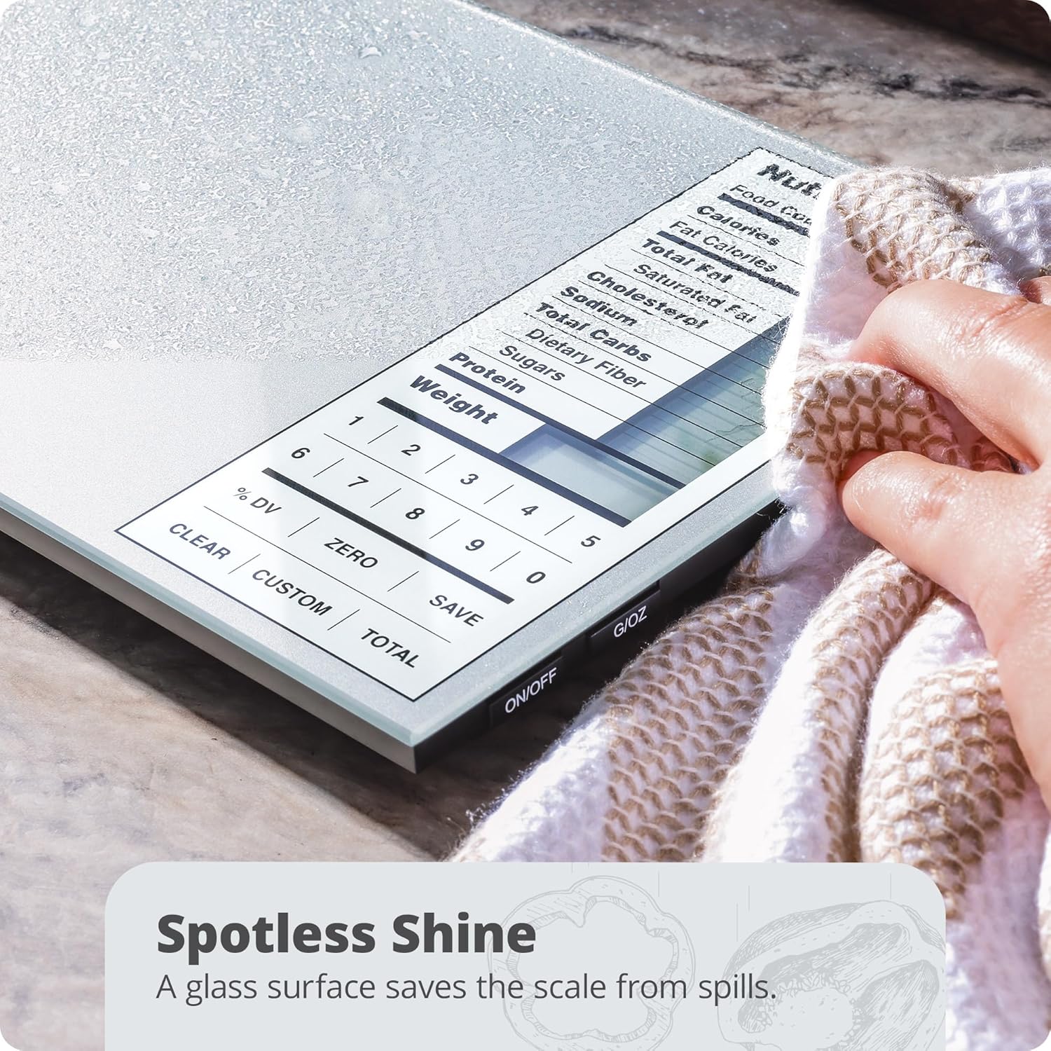 Nutrition Scale by Greater Goods with Food Grade Glass, Perfect for Calorie Counting, Meal Prep, and Weight Loss (Silver)