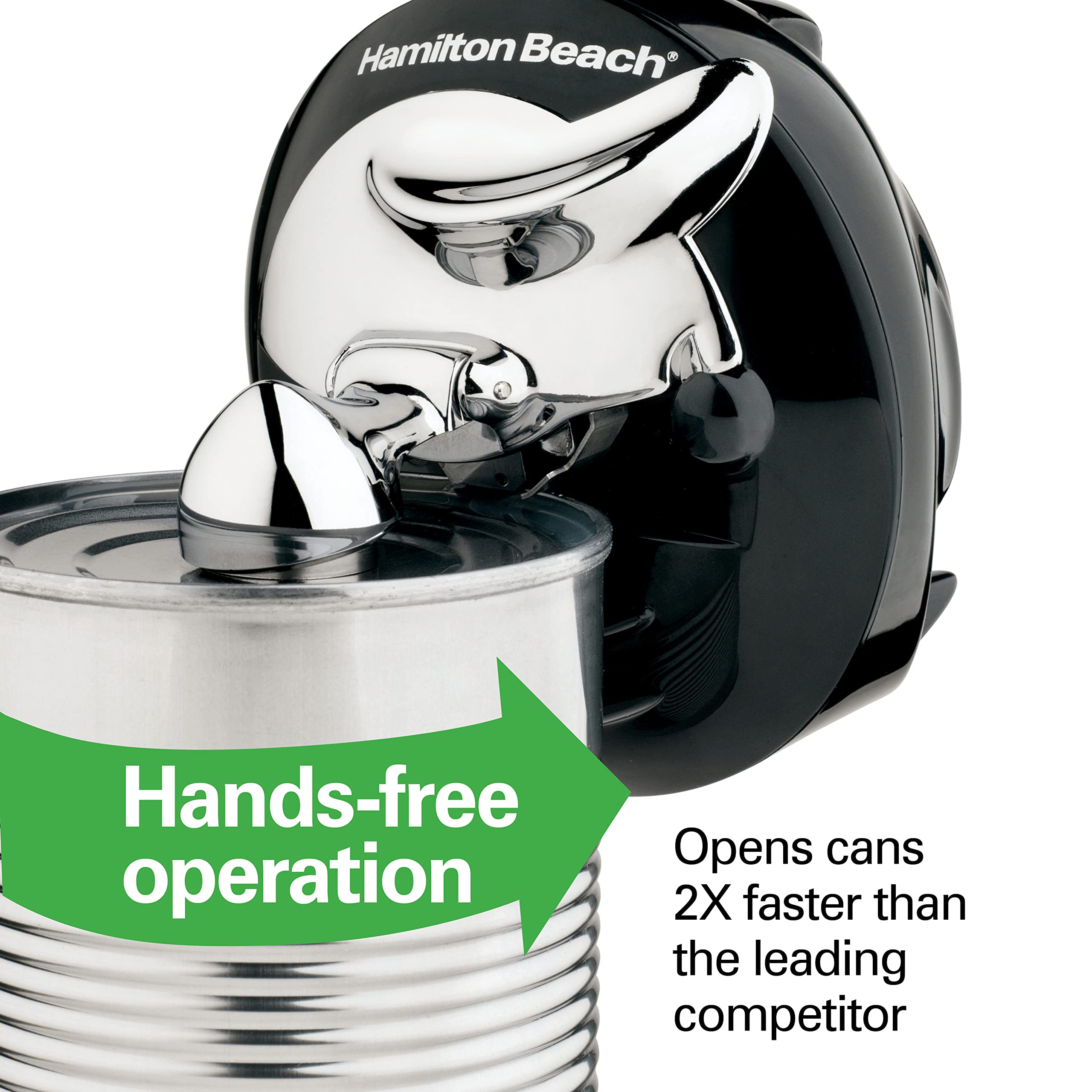 Hamilton Beach Walk 'n Cut Electric Can Opener for Kitchen, Automatic and Hand-Free, Cordless & Rechargeable, Black