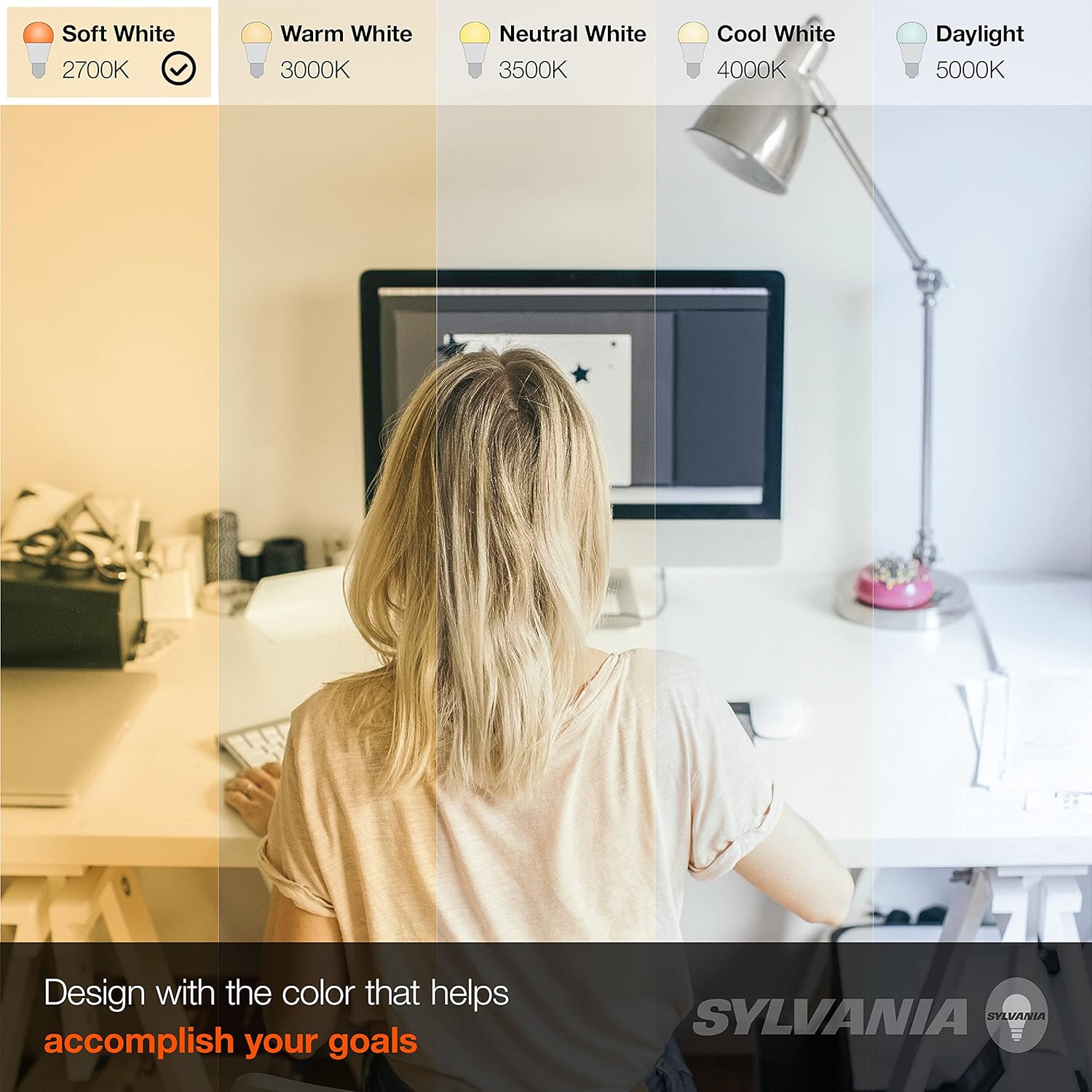 SYLVANIA LED A19 Light Bulb, 60W Equivalent, Efficient 8.5W, 10 Year, 2700K, 800 Lumens - 24 Pack (74765), Packaging may vary.