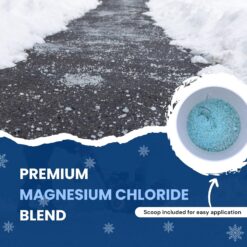 Pet-Friendly Ice Melt – Fast-Acting Magnesium Chloride Formula, Safer for Pets & Surfaces, 15lb Bucket with Scoop