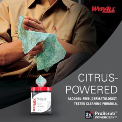 WypAll PowerClean ProScrub Heavy Duty Wet Towels (91371), Dual Action Cleaning, Large 9.5