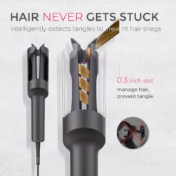 TYMO Automatic Rotating Curling Iron - TYMO CURLPRO Beach Waves 1 Inch Curling Wand, Metallic Gray