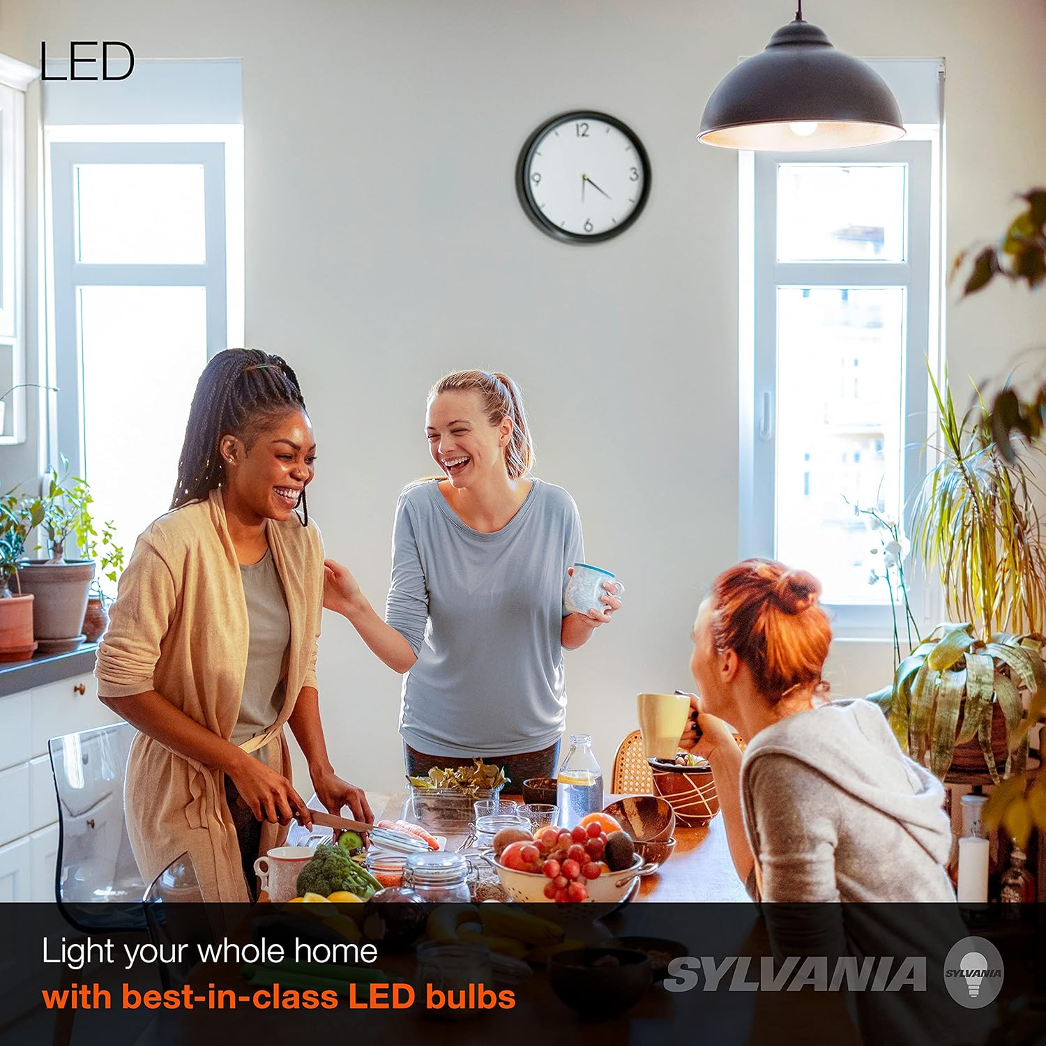 SYLVANIA LED A19 Light Bulb, 60W Equivalent, Efficient 8.5W, 10 Year, 2700K, 800 Lumens - 24 Pack (74765), Packaging may vary.