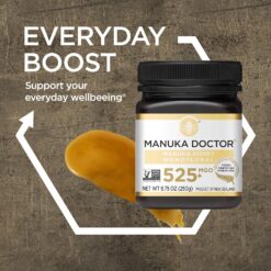MANUKA DOCTOR - MGO 525+ Manuka Honey Monofloral, 100% Pure New Zealand Honey, Certified, RAW, Non-GMO (8.75 oz)
