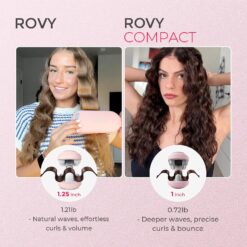 TYMO ROVY Beach Waves Curling Wand, Ionic Deep Waver Hair Curler Tool with Ceramic 3 Barrel, Pink, 1 Inch