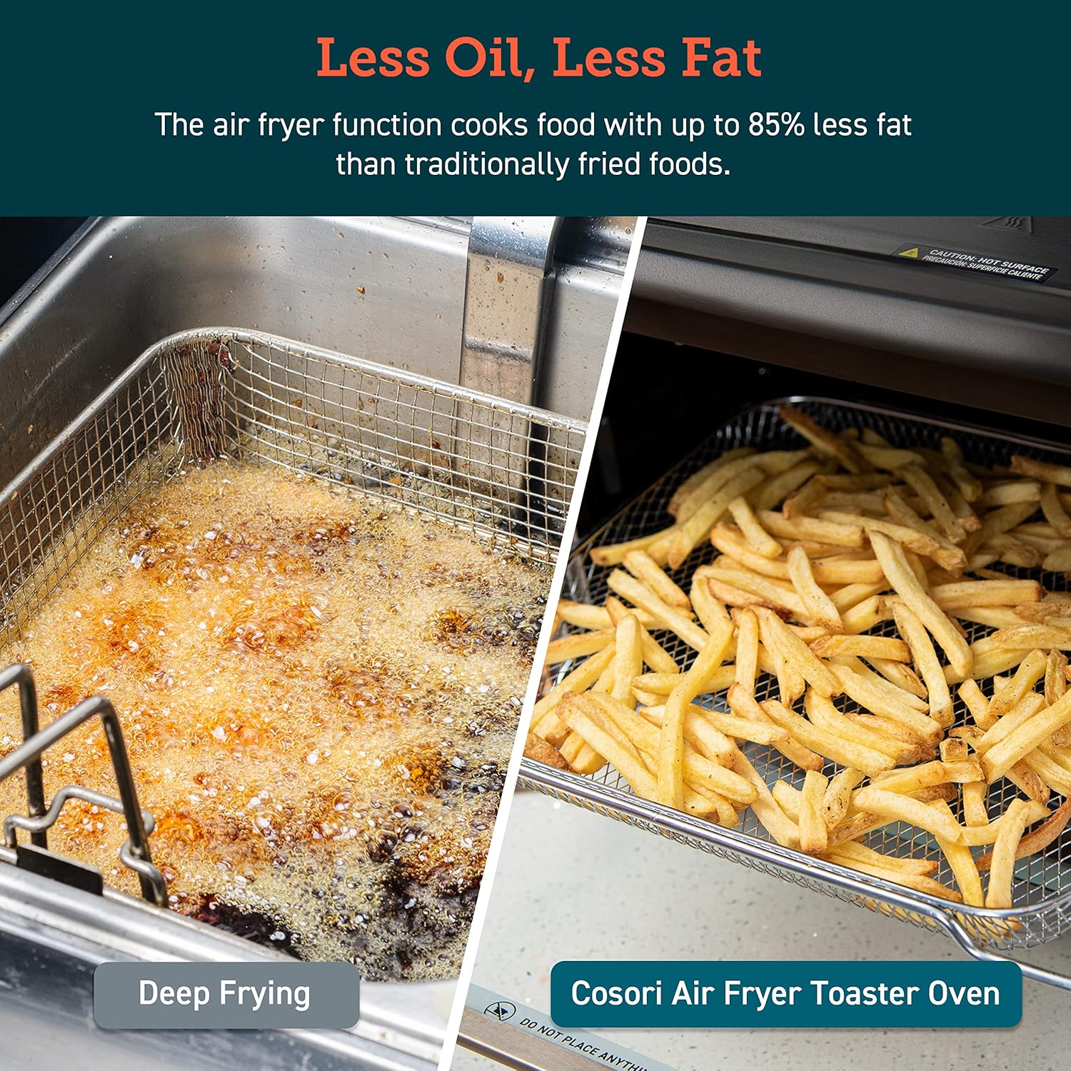 COSORI Air Fryer Toaster Oven Combo 13-in-1, 32Qt APP & Voice Control Convection Oven Countertop, Black, Stainless Steel