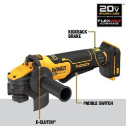 DEWALT 20V MAX Cordless Brushless 4.5 - 5 in. Paddle Switch Angle Grinder with FLEXVOLT ADVANTAGE (Tool Only)