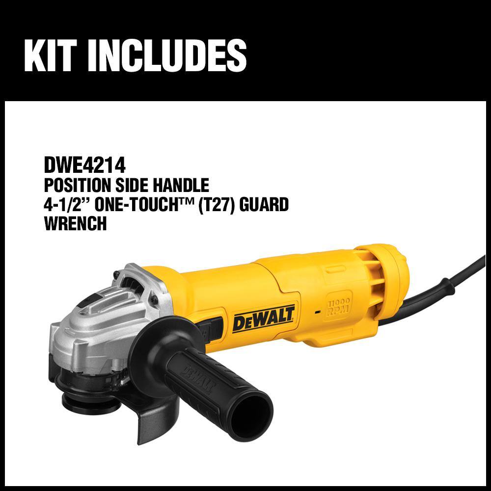 DEWALT 11 Amp Corded 4.5 in. Angle Grinder