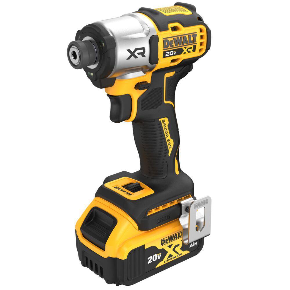 DEWALT 20-Volt Maximum XR Lithium-Ion Cordless Brushless 1/4 in. 3-Speed Impact Driver Kit with 5.0 Ah Battery, Charger and Bag