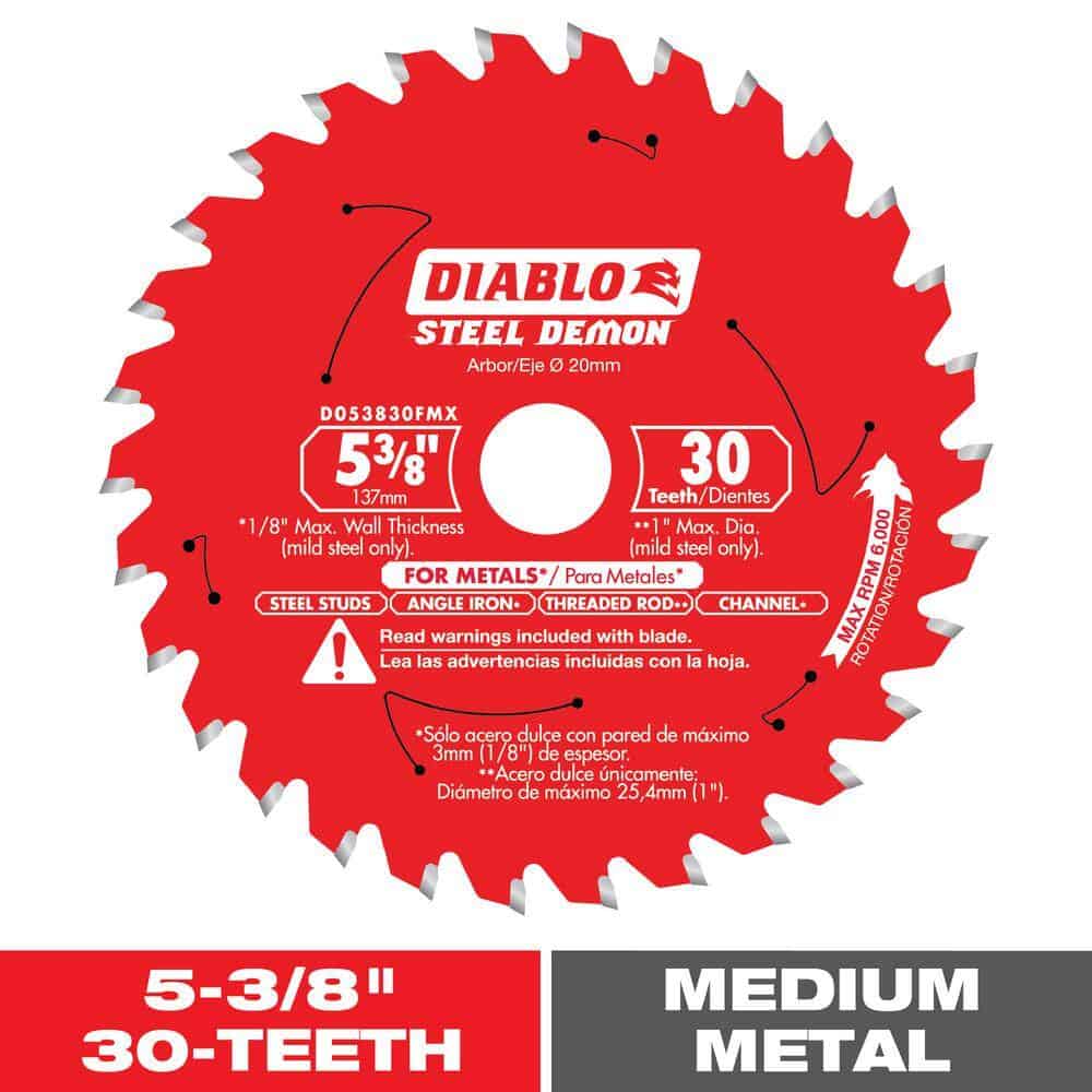 DIABLO Steel Demon 5-3/8 in. x 30-Tooth Metal Cutting Circular Saw Blade with Bushings