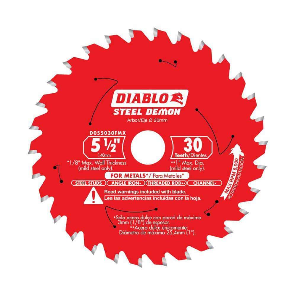 DIABLO 5-1/2in. x 30-Tooth Steel Demon Carbide-Tipped Circular Saw Blade for Medium Metal