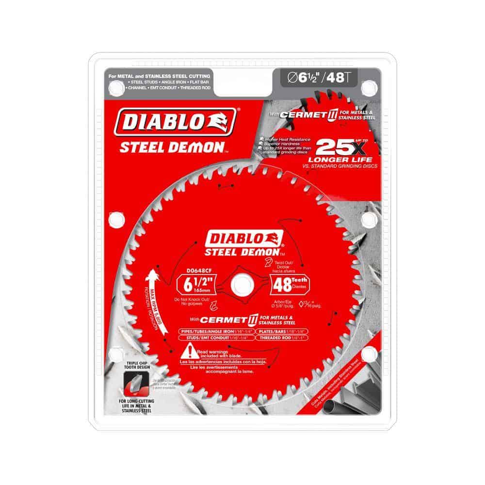 DIABLO Steel Demon 6-1/2 in. x 48-Tooth Cermet II Metals and Stainless Steel Circular Saw Blade