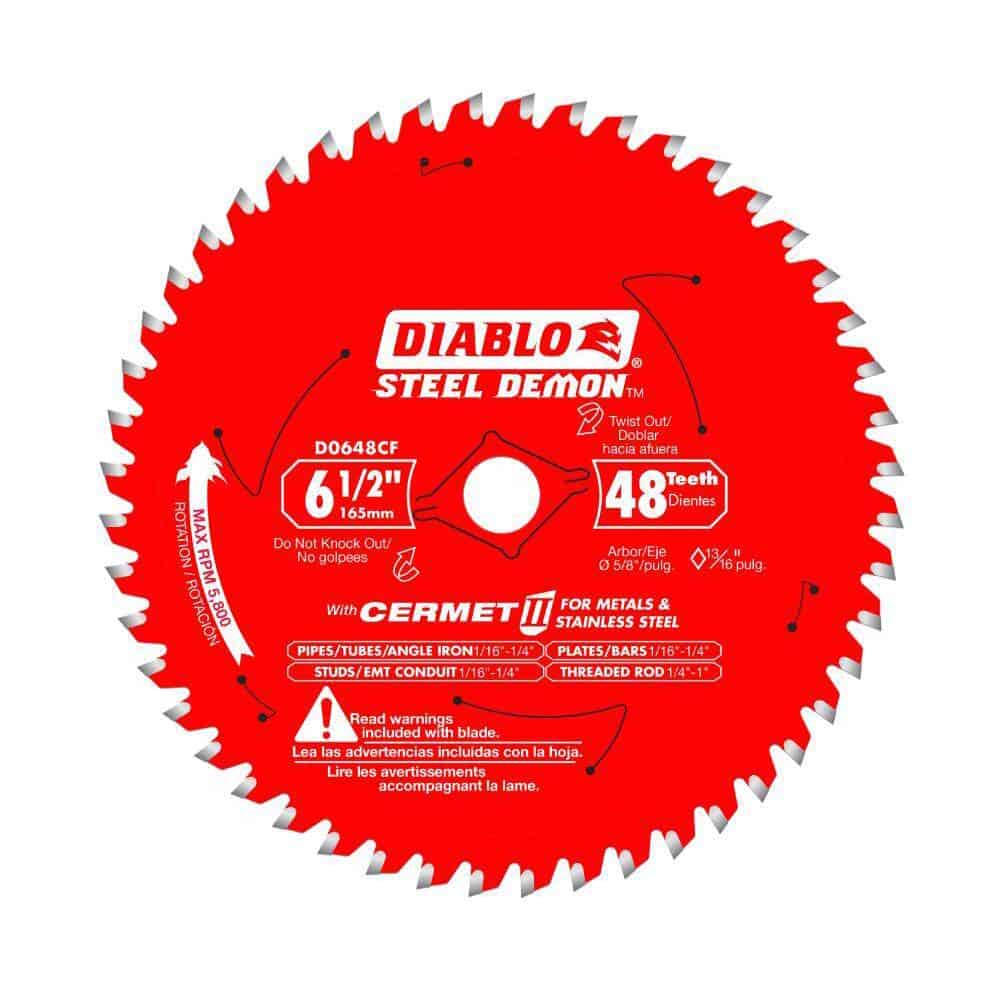 DIABLO Steel Demon 6-1/2 in. x 48-Tooth Cermet II Metals and Stainless Steel Circular Saw Blade