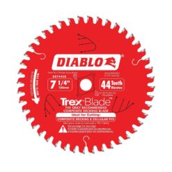 DIABLO 7-1/4in. x 44-Teeth TrexBlade Circular Saw Blade for Composites and Plastic