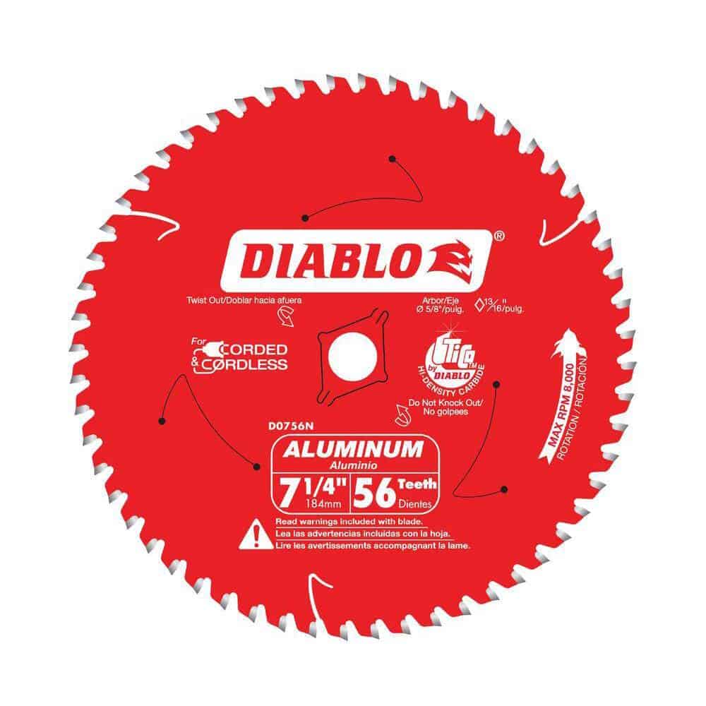 DIABLO 7-1/4in. x 56-Teeth Saw Blade for Thick Aluminum