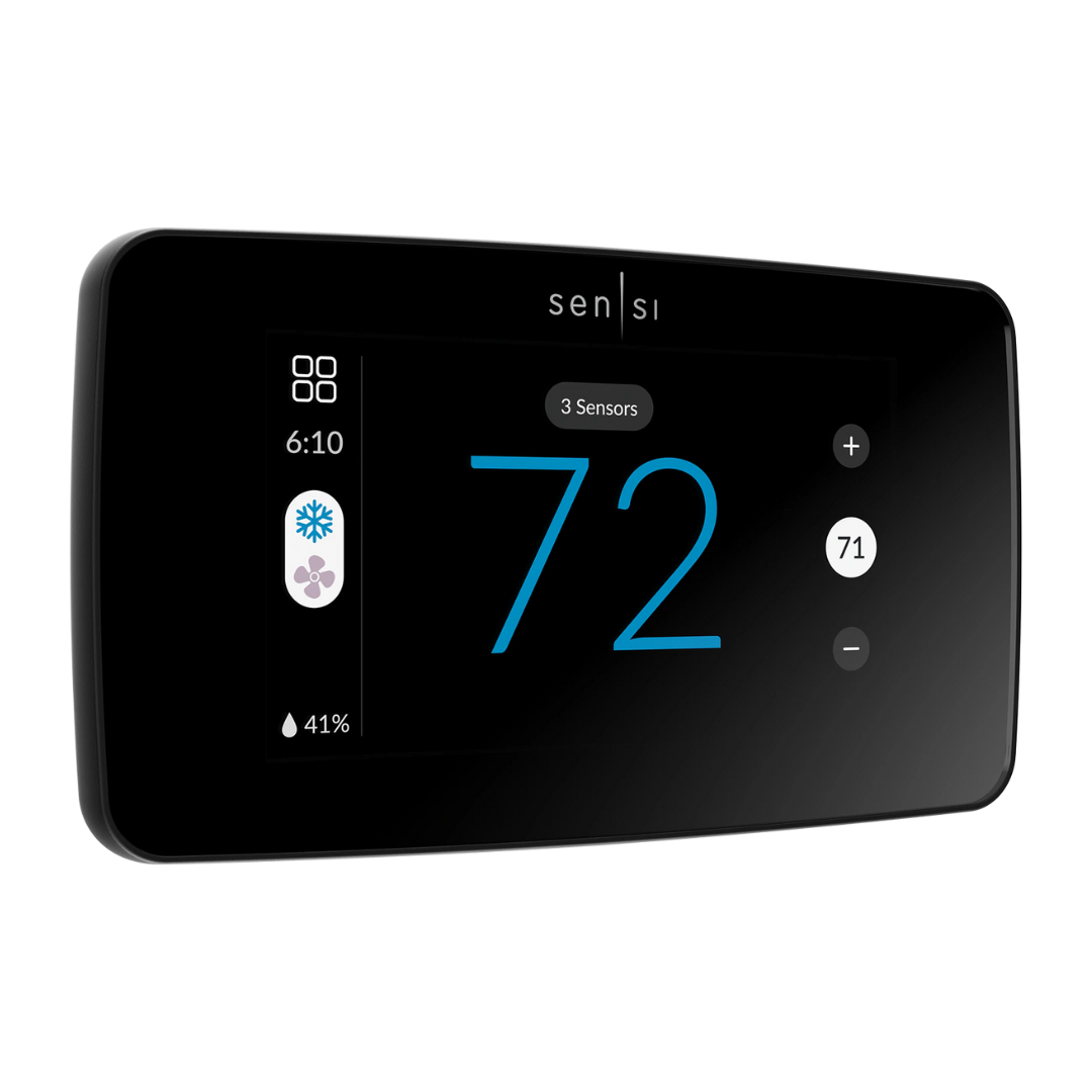 Emerson Sensi Black Beveled Edge Smart Thermostat with Wi-Fi Compatibility