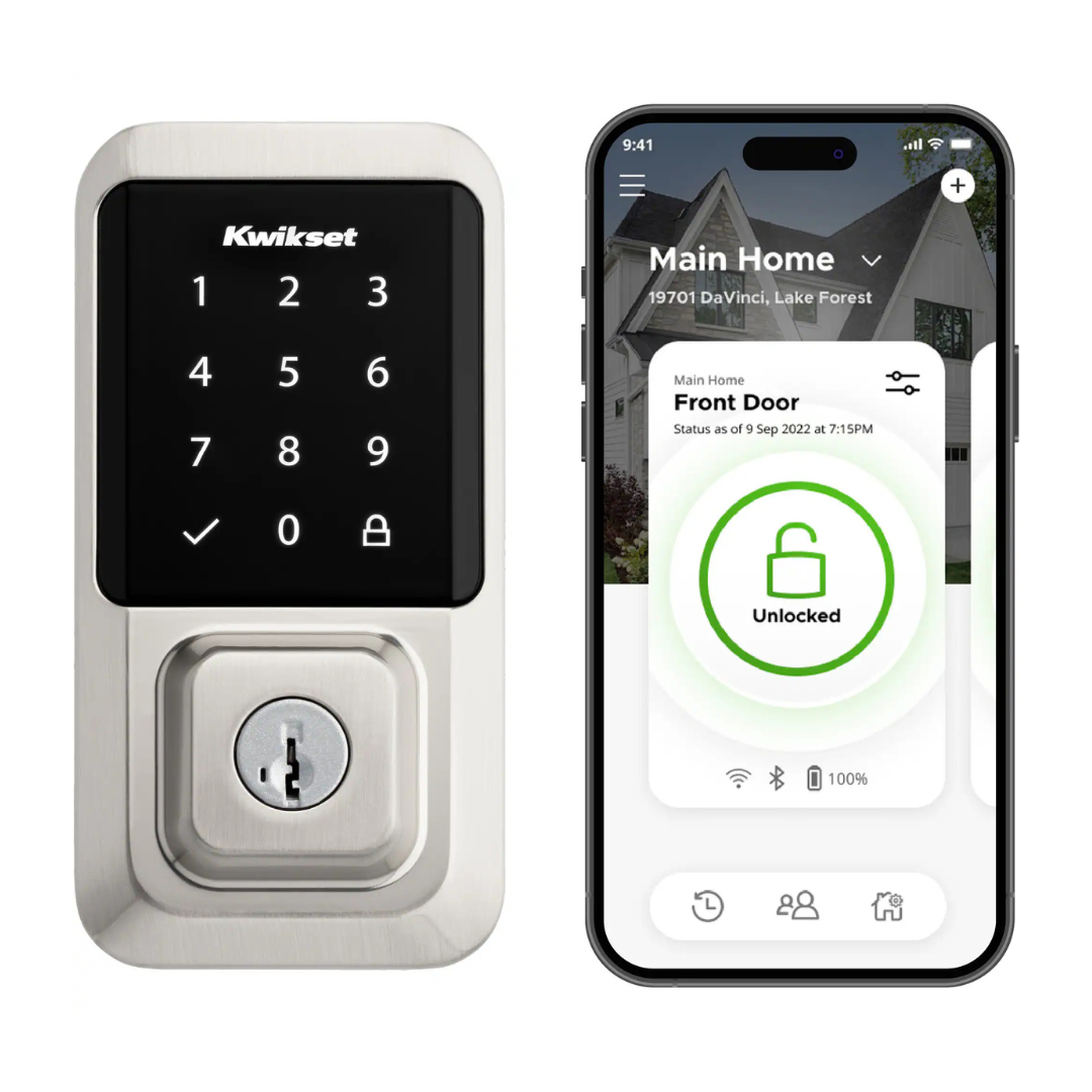 Kwikset Halo Keyless Entry Satin Nickel Smart Lock Electronic Deadbolt with Wifi Smartkey Touchscreen