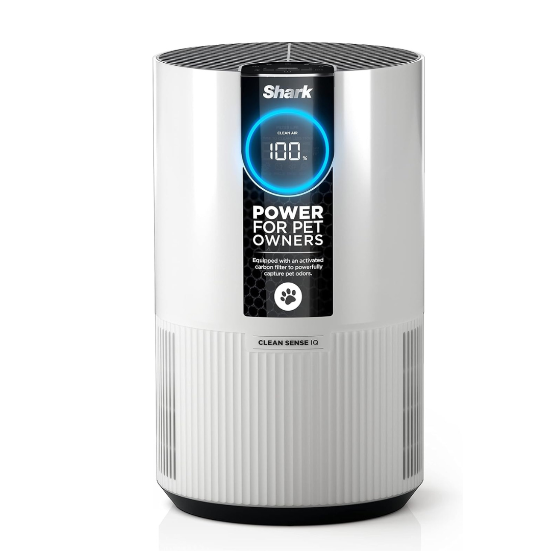 Shark Air Purifier For Home Pets, Allergies, Pet Hair, HEPA Air Filter, 500 Sq Ft, Small Room, Bedroom, Odor Eliminator Clean Sense, HP102PET