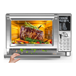 Nuwave Bravo XL Pro Air Fryer Toaster Oven, Improved 100% Super Convection, Quicker & Crispier Results, Stainless Steel