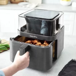 GreenPan 7Qt Ceramic Nonstick 360 Clear View Air Fryer - Graphite
