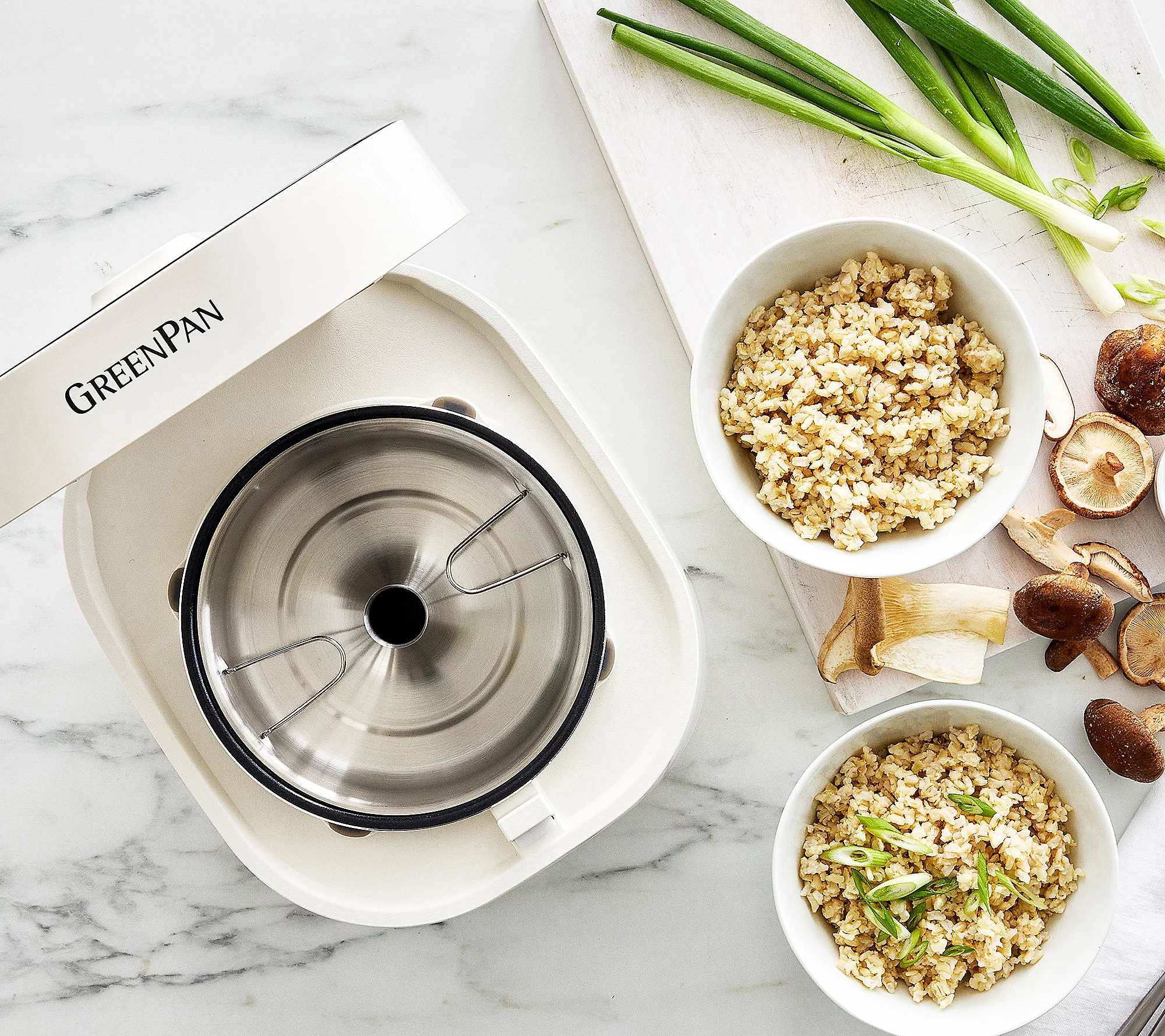 GreenPan Fuzzy Logic Carb Reducing 8 Cup Rice Cooker & Tools