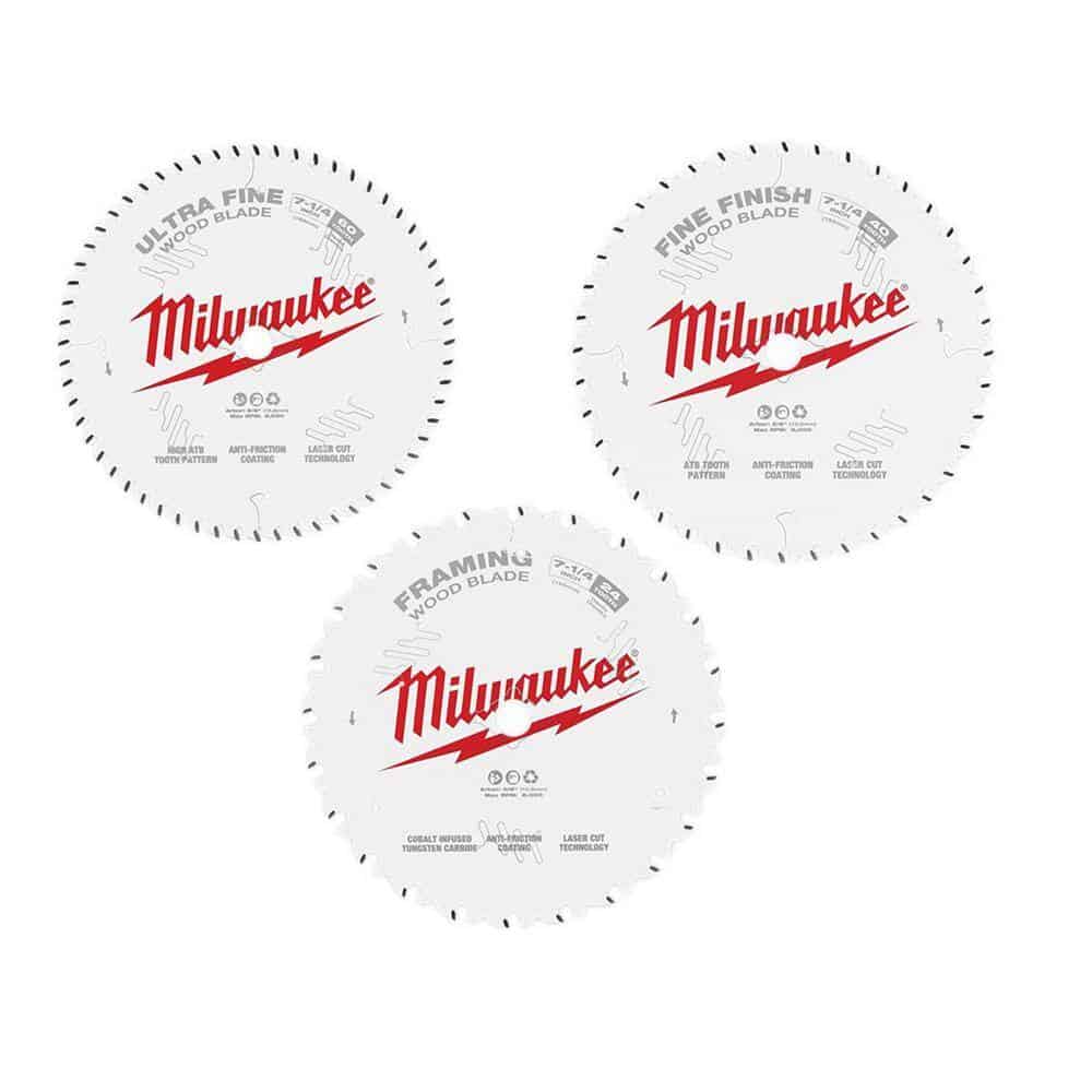 Milwaukee 7-1/4 in. Fine Finish Circular Saw Blade (3-Pack)