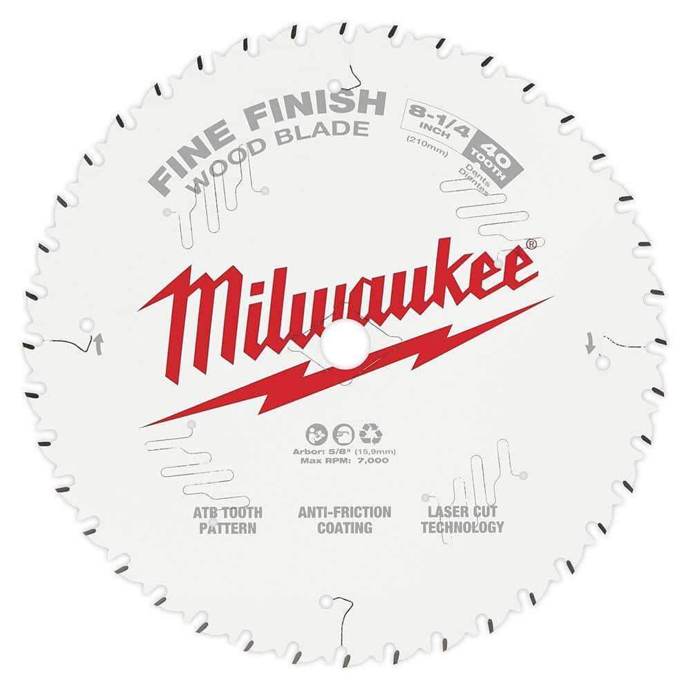 Milwaukee 8-1/4 in. x 40-Tooth Fine Finish Circular Saw Blade (2-Pack)